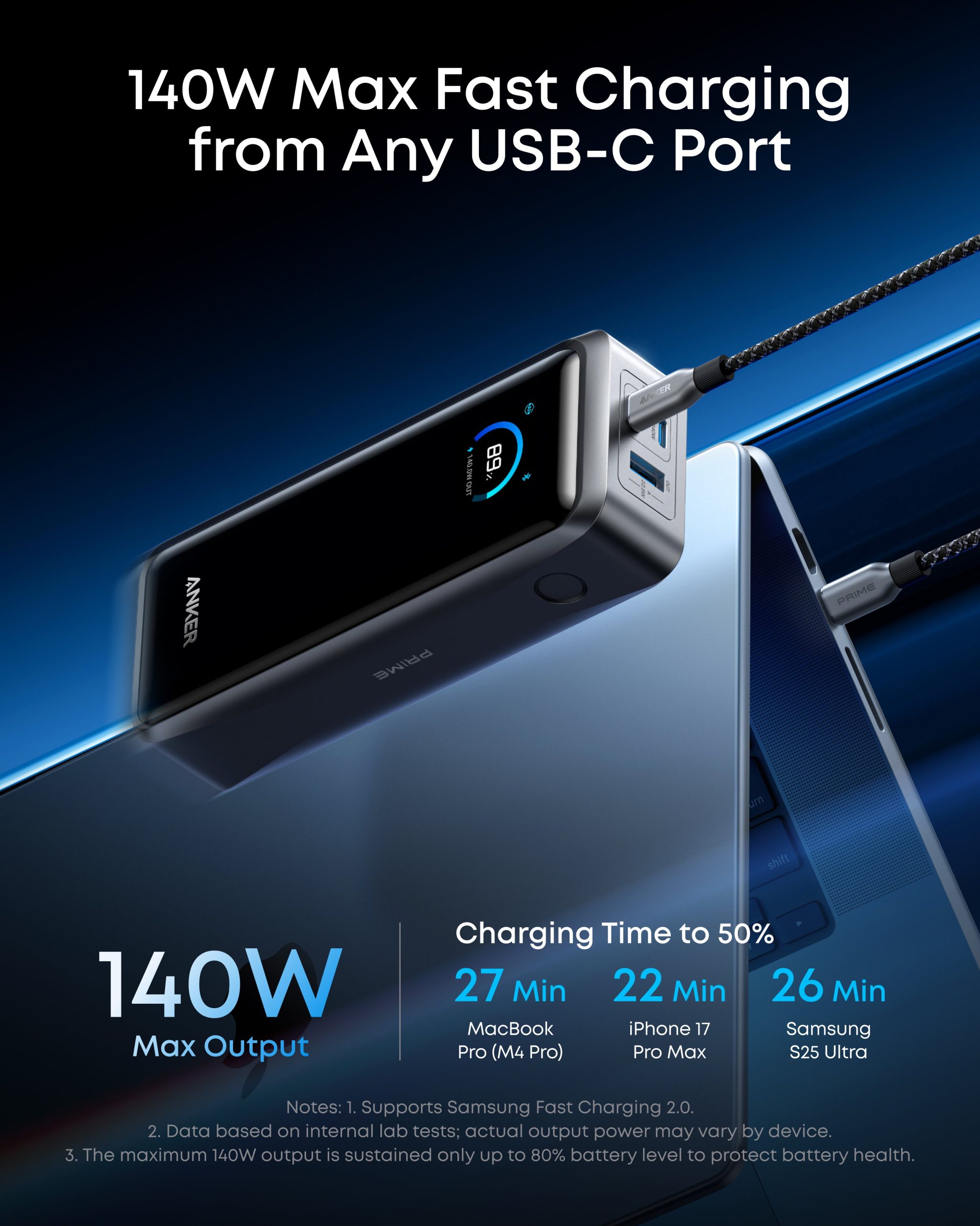 Anker Prime Power Bank (26K, 300W) and 100W Charging Base - Image 4