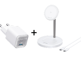 Chargeur sans fil Anker MagGo (2-en-1) + Chargeur Nano (30 W, GaN)